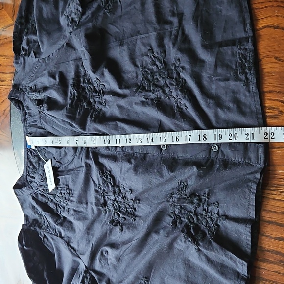 Old Navy Black Button Front Embroidered Cotton Blouse XL NWT - Picture 13 of 16